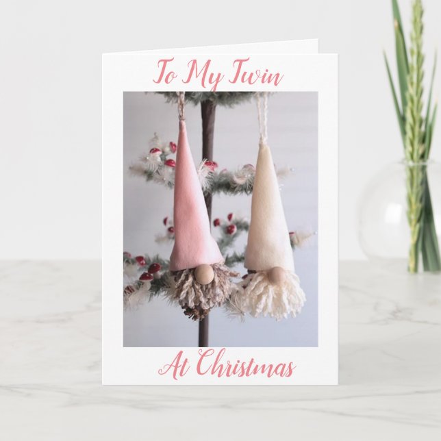 ***TWIN*** MERRY CHRISTMAS SCANDANAVIAN STYLE HOLIDAY CARD (Front)