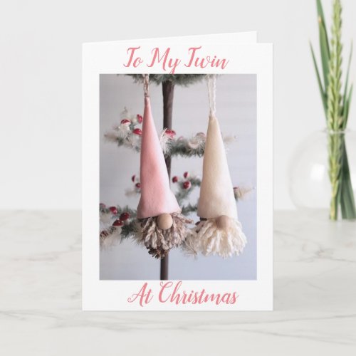 TWIN MERRY CHRISTMAS SCANDANAVIAN STYLE HOLIDAY CARD