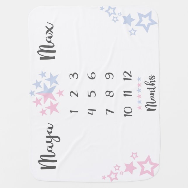 Twin Milestone Blanket - Customizable (Front)