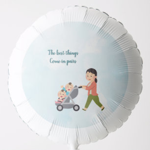 Twin mom baby shower balloons