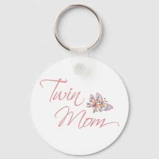 Twin Mom Butterflies Keychain