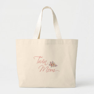 Twin Mom Butterflies Large Tote Bag