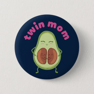 Twin Mom Mamacado Funny Avocado Pun Mother's Day Button