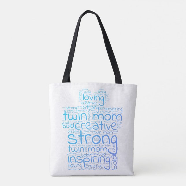 Twin Mom Word Cloud  Tote Bag (Back)