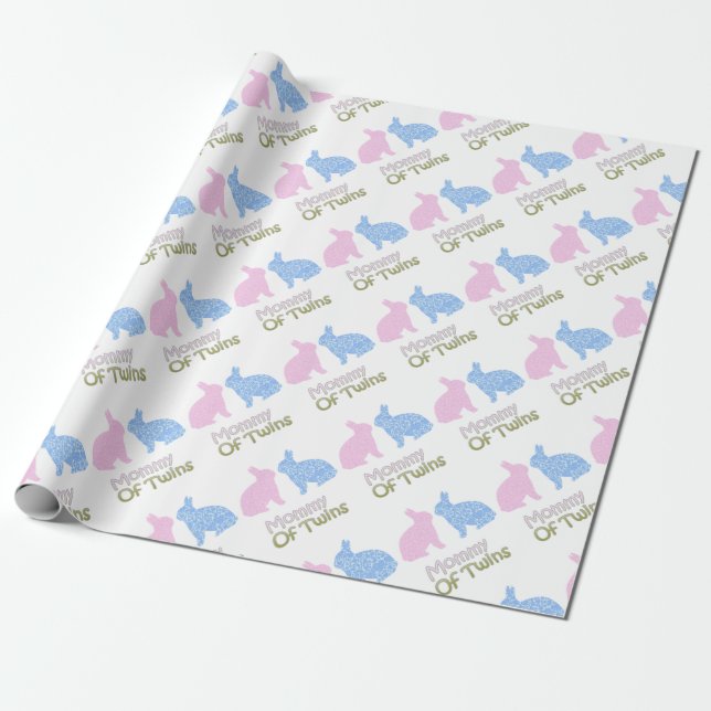 Twin Mommy Wrapping Paper (Unrolled)