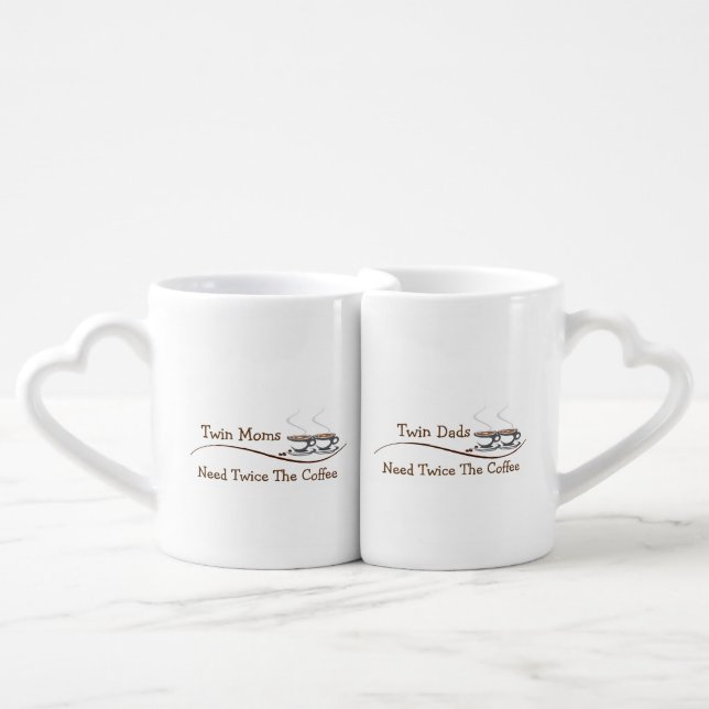 Twin Moms & Dads Need Twice The Coffee - Mug Set (Front Nesting)