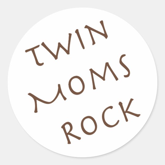 Twin Moms Rock Classic Round Sticker