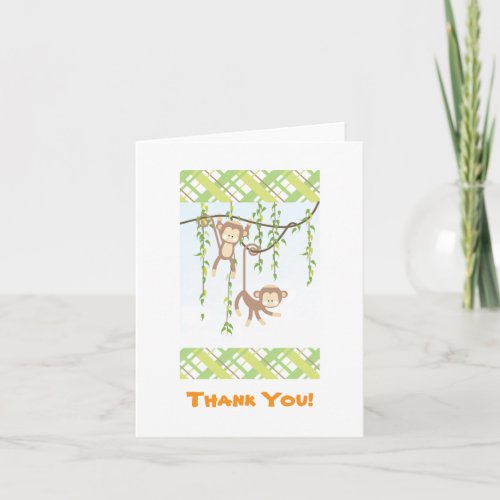 Twin Monkeys Thank You Card