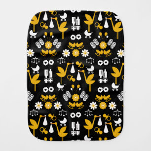 Twin Non Gender Stalk Delivery Baby Burp Cloth