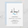 Twin Oh Boys Baby Shower With Two Blue Hearts Invitation