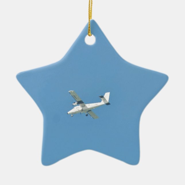 Twin Otter In Flight Ceramic Ornament (Front)