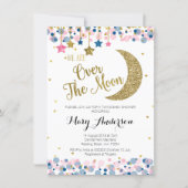 Twin Over the Moon Baby Shower Invitation (Front)