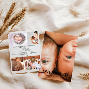 Twin Overjoyed Thank you photo birth Announcement