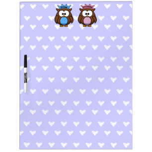 twin owl princess & prince dry erase board