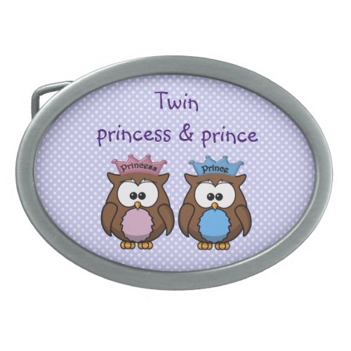 twin owl princess  prince oval belt buckle