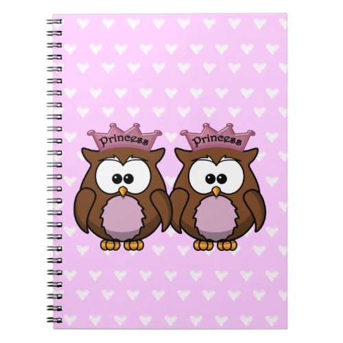 twin owl princesses notebook