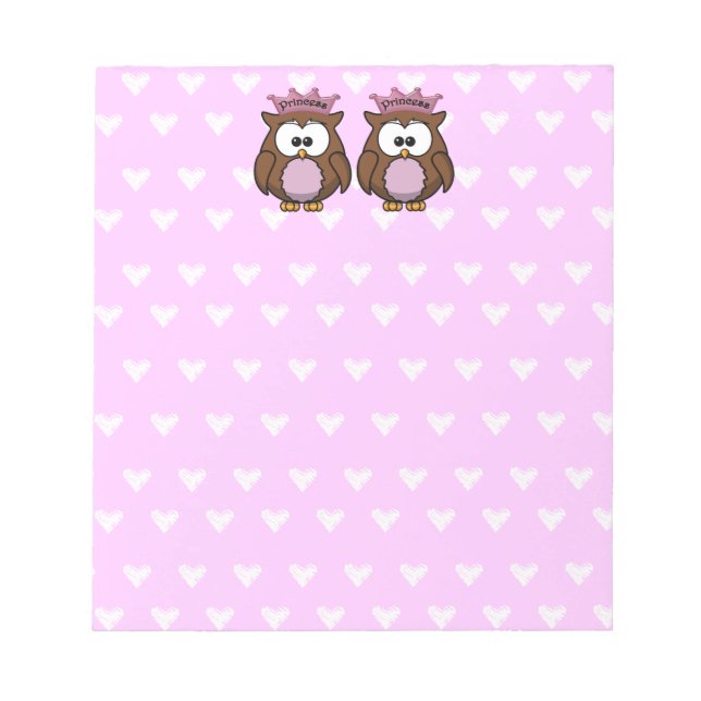 twin owl princesses notepad (Front)