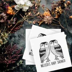 Twin Owls Cute Simple Chic CUSTOM  Napkins