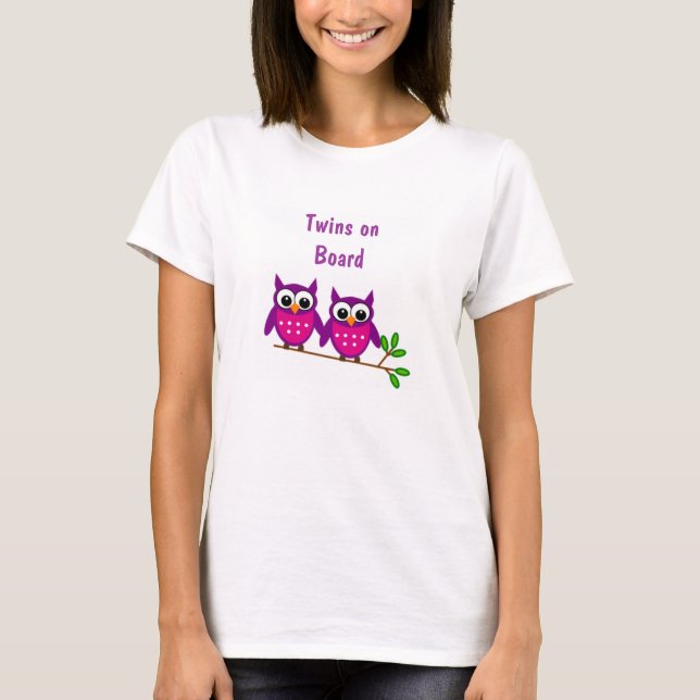 Twin Owls Maternity T-Shirt (Front)
