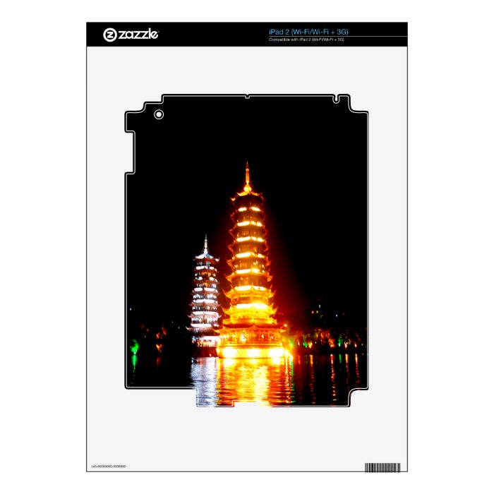 twin pagodas light and peace iPad 2 skin