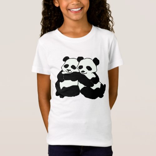 Twin Panda Bears Girls Bella Shirt