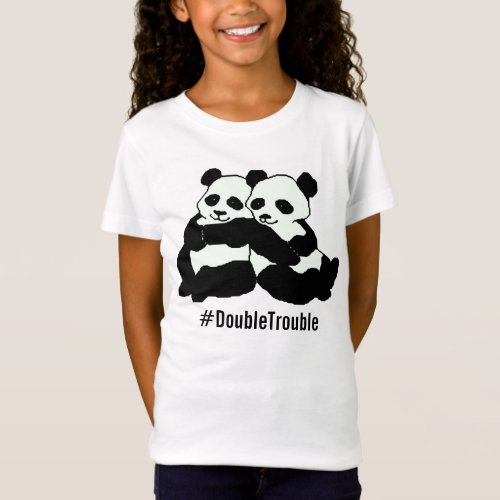 Twin Panda Hashtag Girls Bella Shirt