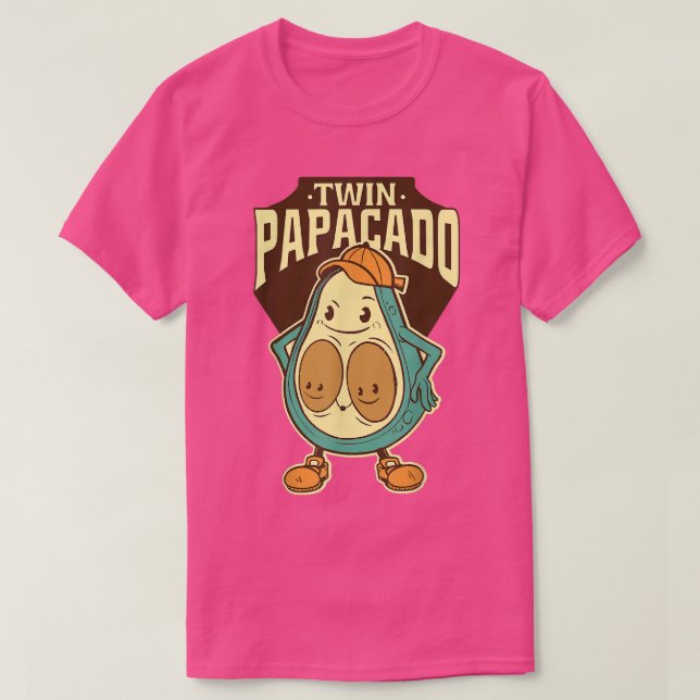 Twin Papacado Avocado Dad Daddy Fathers Day and Pa T-Shirt (Design Front)