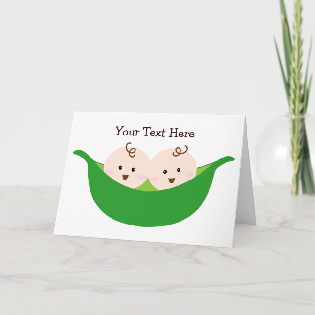 Twin Pea Pods (customizable) Card (Front)