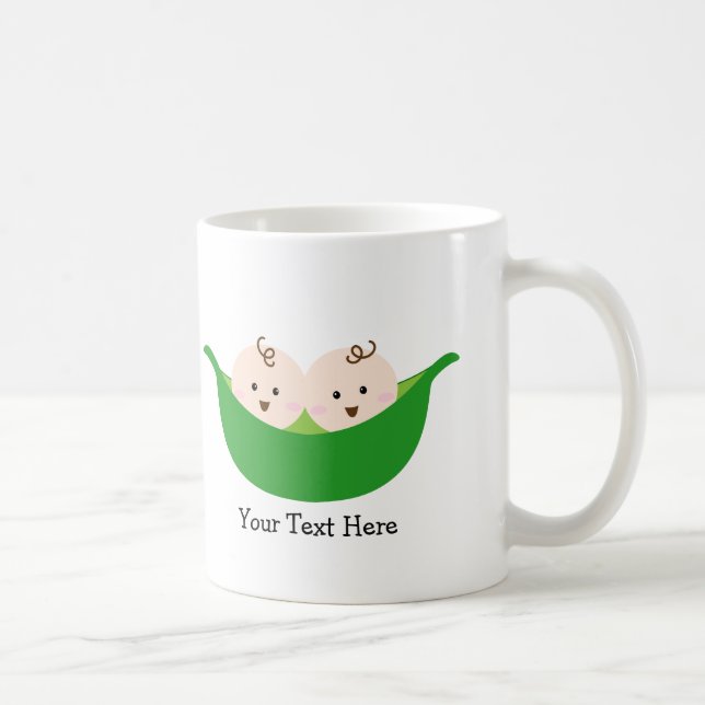 Twin Pea Pods (customizable) Coffee Mug (Right)
