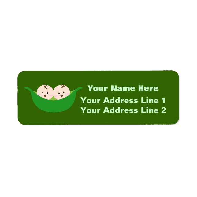 Twin Pea Pods (customizable) Label (Front)