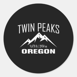 Twin Peaks Oregon Climbing Summit Club Outdoor Gif Classic Round Sticker