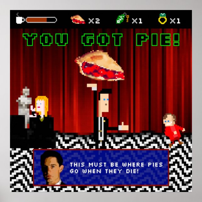 Twin Peaks Retro Video Game Poster - Black Lodge (Front)