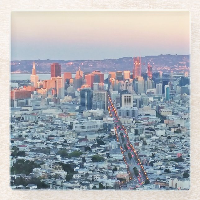 Twin Peaks San Fransisco Glass Coaster (Front)