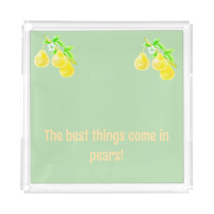 Twin Pear Baby Shower Acrylic Tray