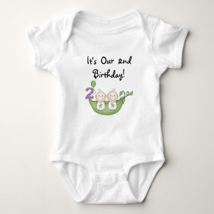 Twin Peas in a Pod 2nd Birthday T-shirts and Gifts