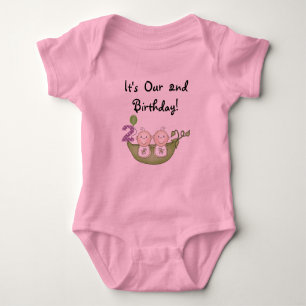 Twin Peas in a Pod 2nd Birthday T-shirts and Gifts