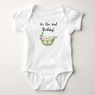 Twin Peas in a Pod 2nd Birthday T-shirts and Gifts