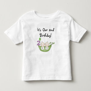 Twin Peas in a Pod 2nd Birthday T-shirts and Gifts