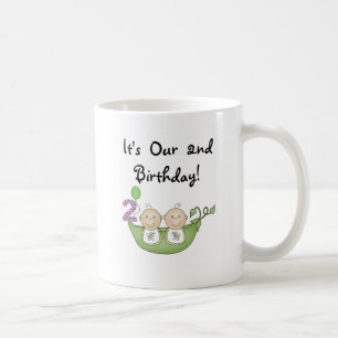 Twin Peas in a Pod 2nd Birthday T-shirts and Gifts Coffee Mug