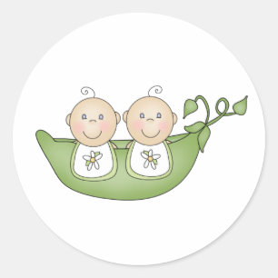 Twin Peas in a Pod Classic Round Sticker