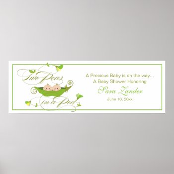 Twin Peas In A Pod  |  Neutral Banner Poster by OrangeOstrichDesigns at Zazzle