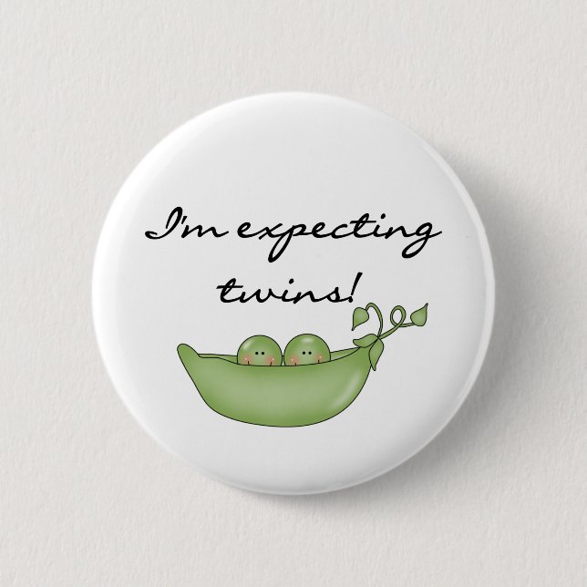Twin Peas in a Pod Pinback Button (Front)
