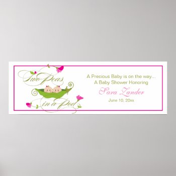 Twin Peas In A Pod  |  Ping Banner Poster by OrangeOstrichDesigns at Zazzle
