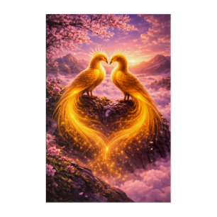 Twin Phoenixes of Eternal Light Acrylic Print