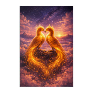 Twin Phoenixes of Eternal Light Acrylic Print