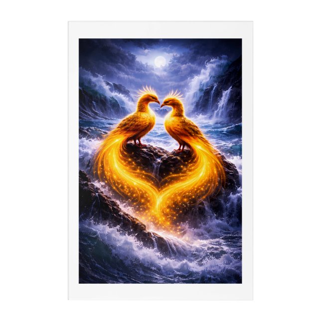 Twin Phoenixes of Eternal Light Acrylic Print (Front)