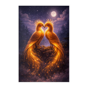 Twin Phoenixes of Eternal Light Acrylic Print