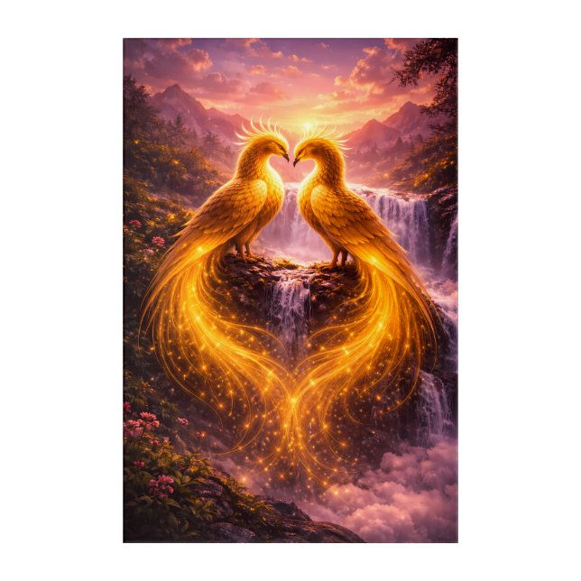 Twin Phoenixes of Eternal Light Acrylic Print (Front)