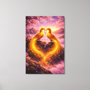 Twin Phoenixes of Eternal Light Canvas Print