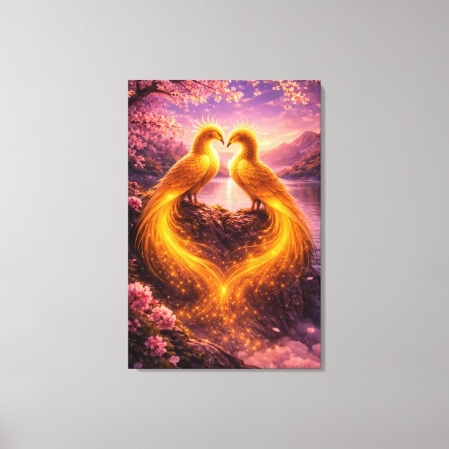 Twin Phoenixes of Eternal Light Canvas Print (Front)